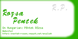 rozsa pentek business card